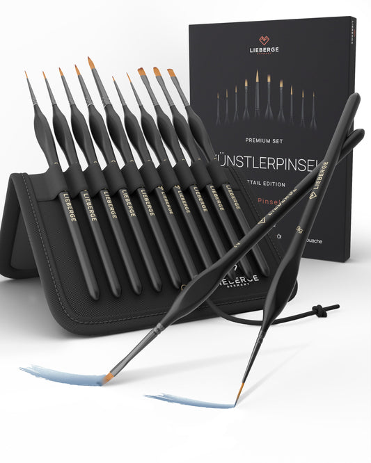 LIEBERGE Künstlerpinsel-Set DETAIL EDITION (10 Pinsel) im Aufstell-Etui