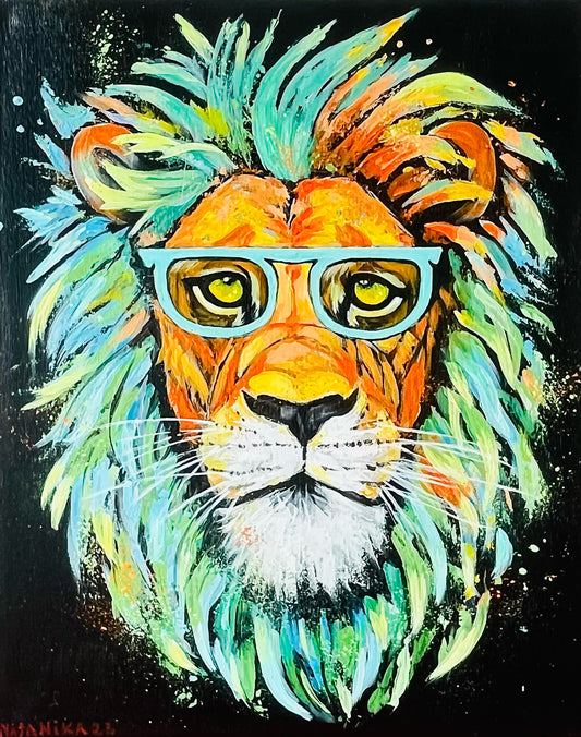 Malen nach Zahlen - Löwe mit Brille 🦁👓