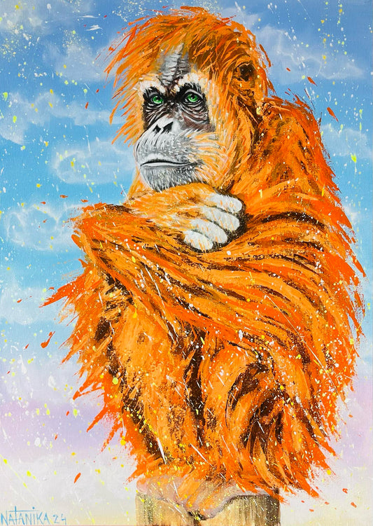 Malen nach Zahlen - Weiser Affe im Sommer 🐵🌞