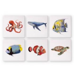 Mini Malen-nach-Zahlen-Set – „Unterwasserwelt“ (6 Motive, 15x15 cm)