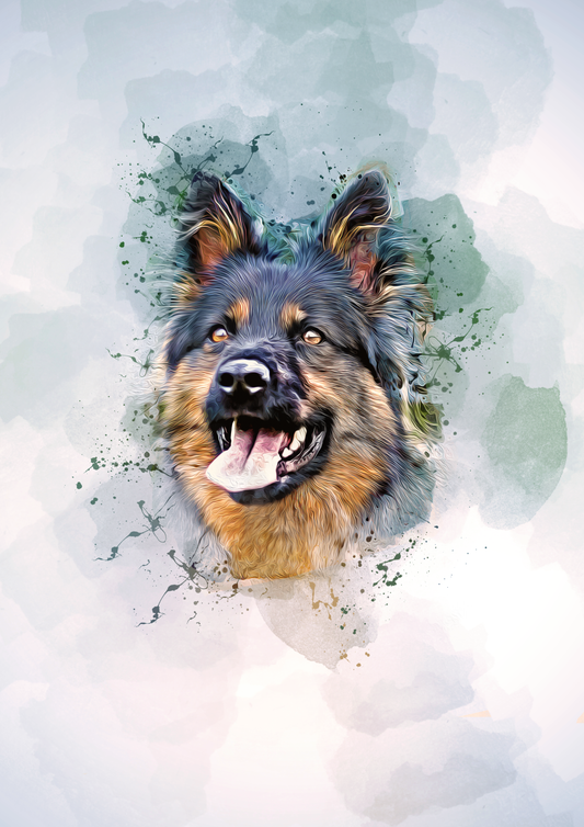 Personalisiertes Tier-Porträt – Aquarell Malen nach Zahlen 🎨🐾💧