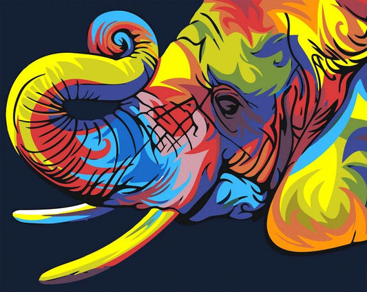 Malen nach Zahlen - Bunter Mayestätischer Elefant Der Malennachzahlen shop
