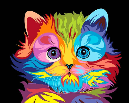 Malen nach Zahlen - Buntes Kätzchen Der Malennachzahlen shop