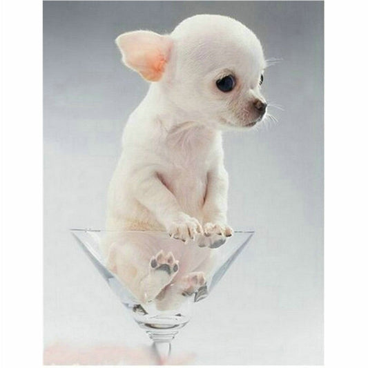 Malen nach Zahlen - Chihuahua im Martiniglas Der Malennachzahlen shop
