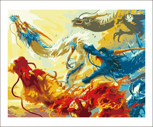 Malen nach Zahlen - Chinesische Drachen Der Malennachzahlen shop