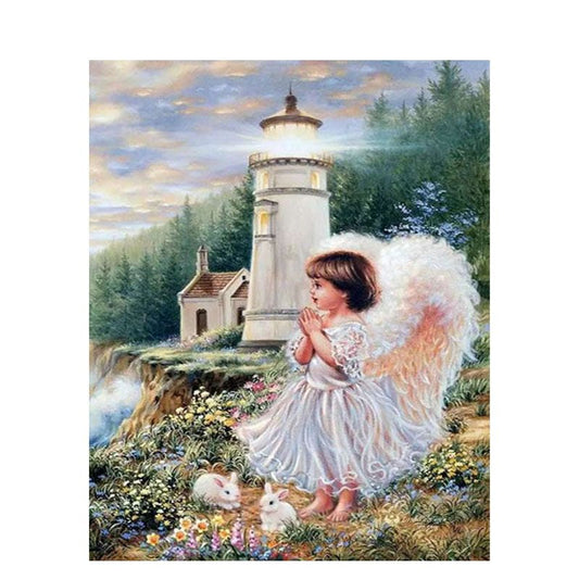 Malen nach Zahlen - Engel am Leuchtturm Der Malennachzahlen shop
