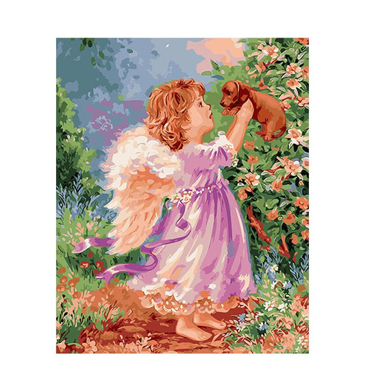 Malen nach Zahlen - Engelchen und Hündchen Der Malennachzahlen shop