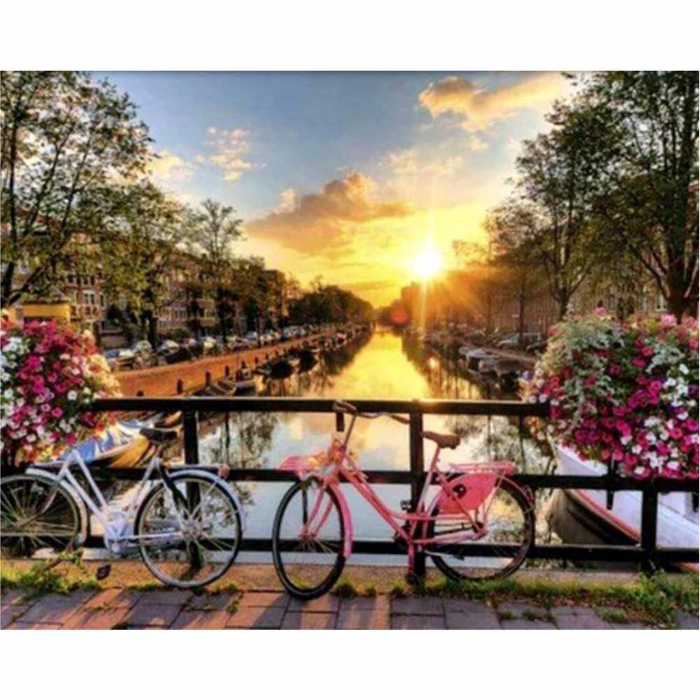 Malen nach Zahlen - Fahrradtour am Fluss Der Malennachzahlen shop