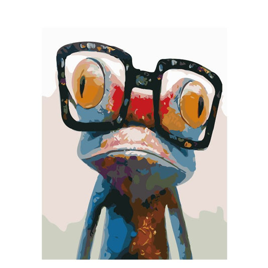 Malen nach Zahlen - Frosch mit Brille Der Malennachzahlen shop