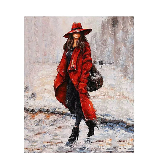 Malen nach Zahlen - Lady in red Der Malennachzahlen shop