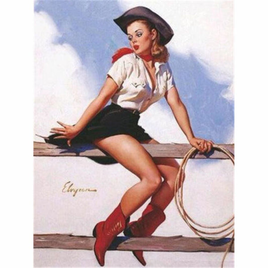 Malen nach Zahlen - PinUp mit Lasso Der Malennachzahlen shop