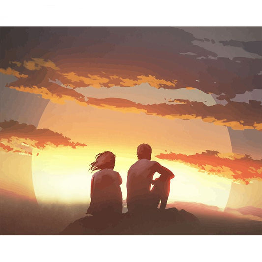 Malen nach Zahlen - Sonnenuntergang zu zweit Der Malennachzahlen shop