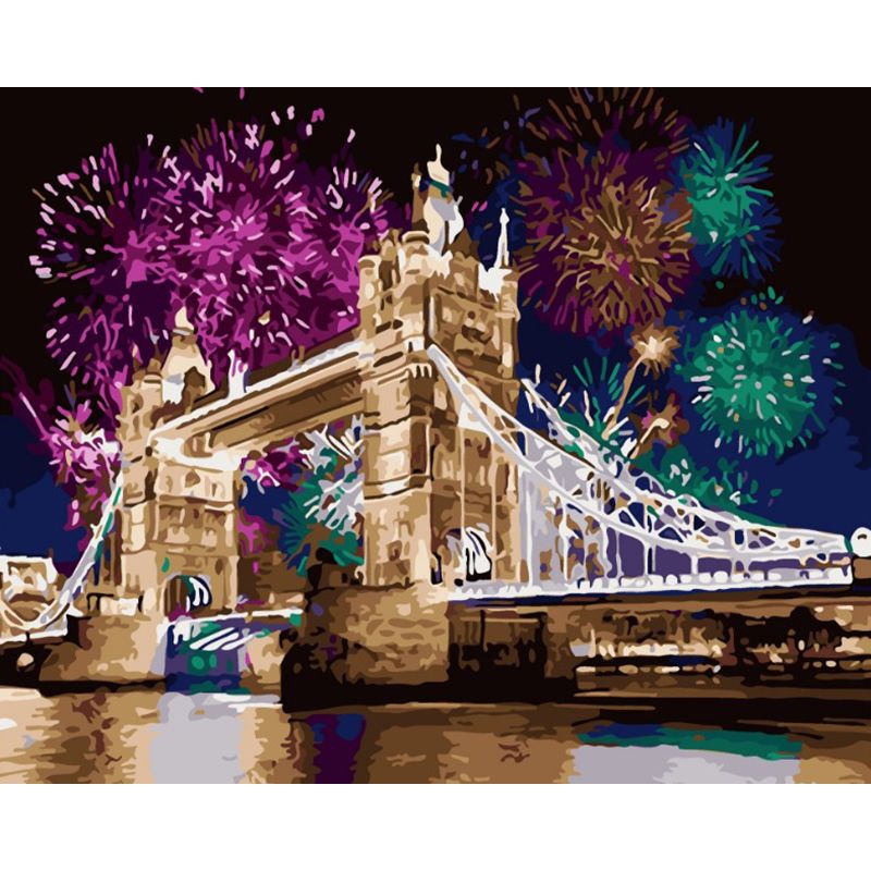 Malen nach Zahlen - Tower Bridge zu Silvester Der Malennachzahlen shop