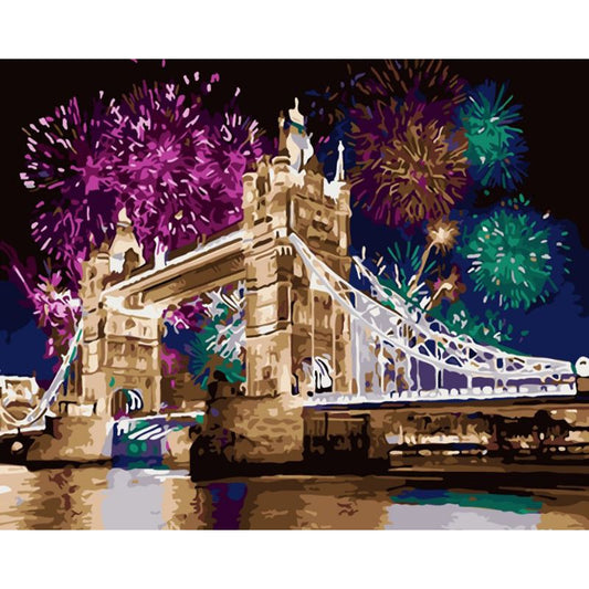 Malen nach Zahlen - Tower Bridge zu Silvester Der Malennachzahlen shop