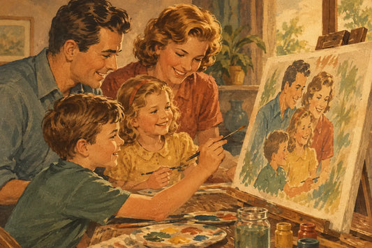 Familienfoto Malprojekt Beispiel zum Nachmalen