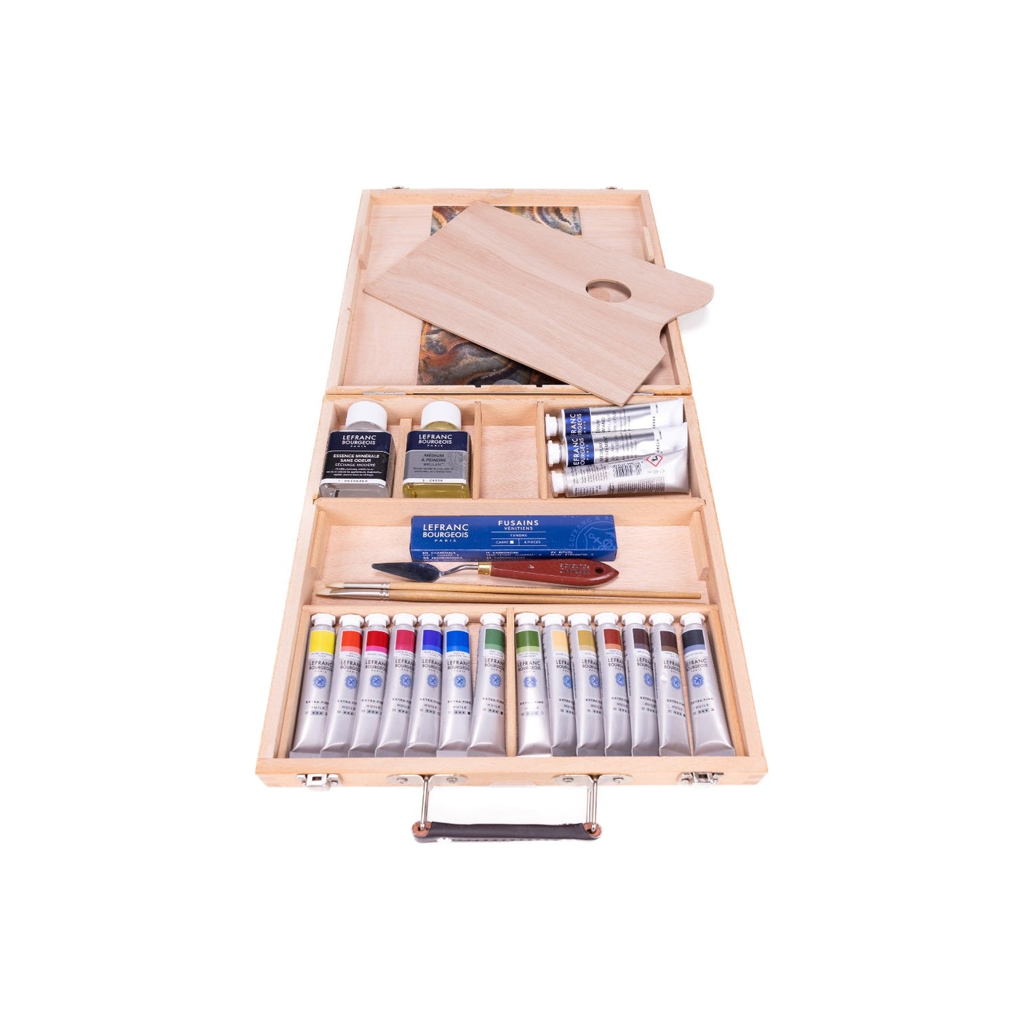 LEFRANC BOURGEOIS  Geschenk-Box im Holzkoffer - exklusives Künstler Ölmal-Set