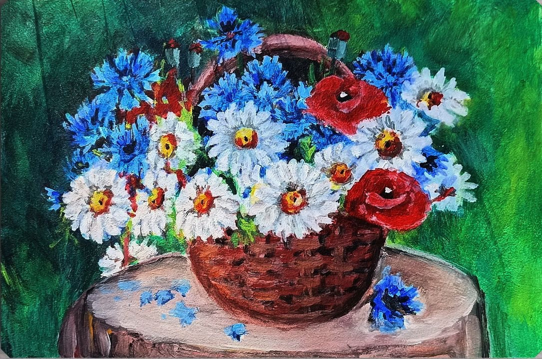 Malen nach Zahlen - Wildflowers in a Basket