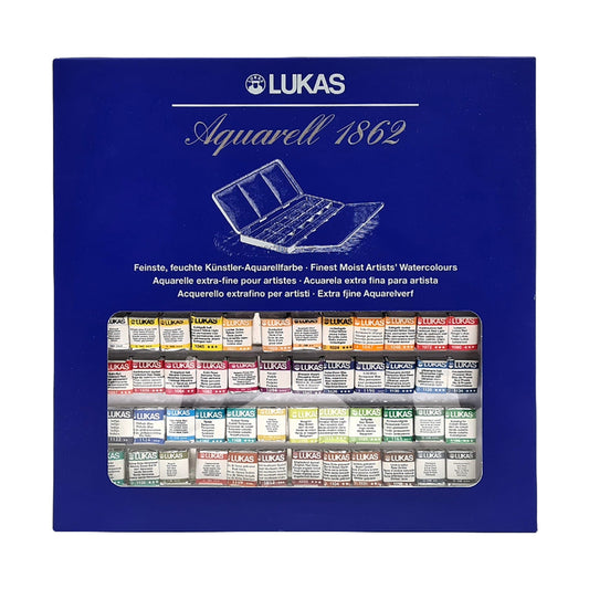 LUKAS Aquarell 1862 Set Metallkasten (48 halbe Näpfchen)