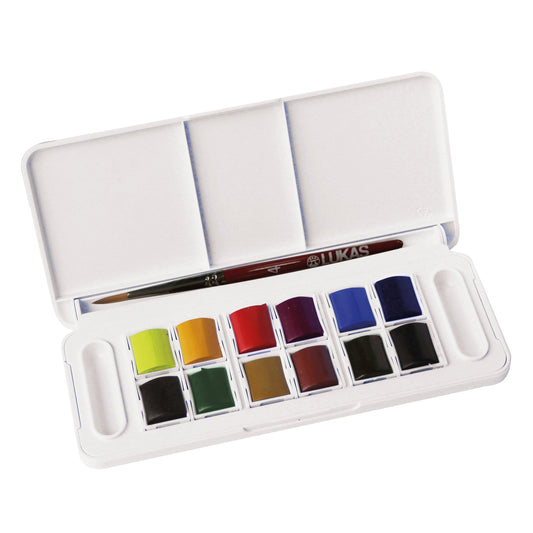 LUKAS Aquarell Studio Travel Set (12 halbe Näpfchen)