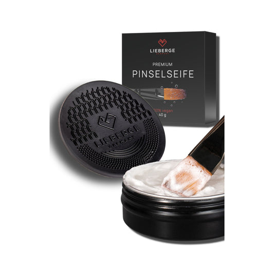 LIEBERGE PREMIUM Pinselseife (40g inkl. Reinigungsmatte)