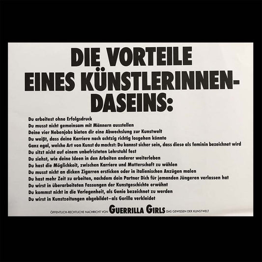 <poster> Die Vorteile eines Künslterinnendaseins
