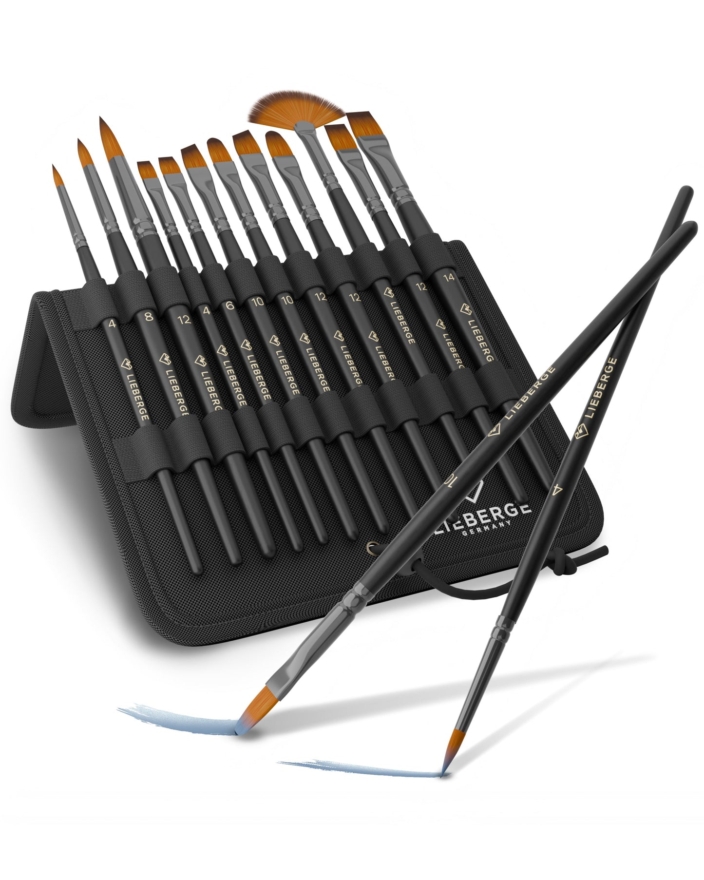 LIEBERGE Künstlerpinsel-Set KLASSIK (12 Pinsel) im Aufstell-Etui