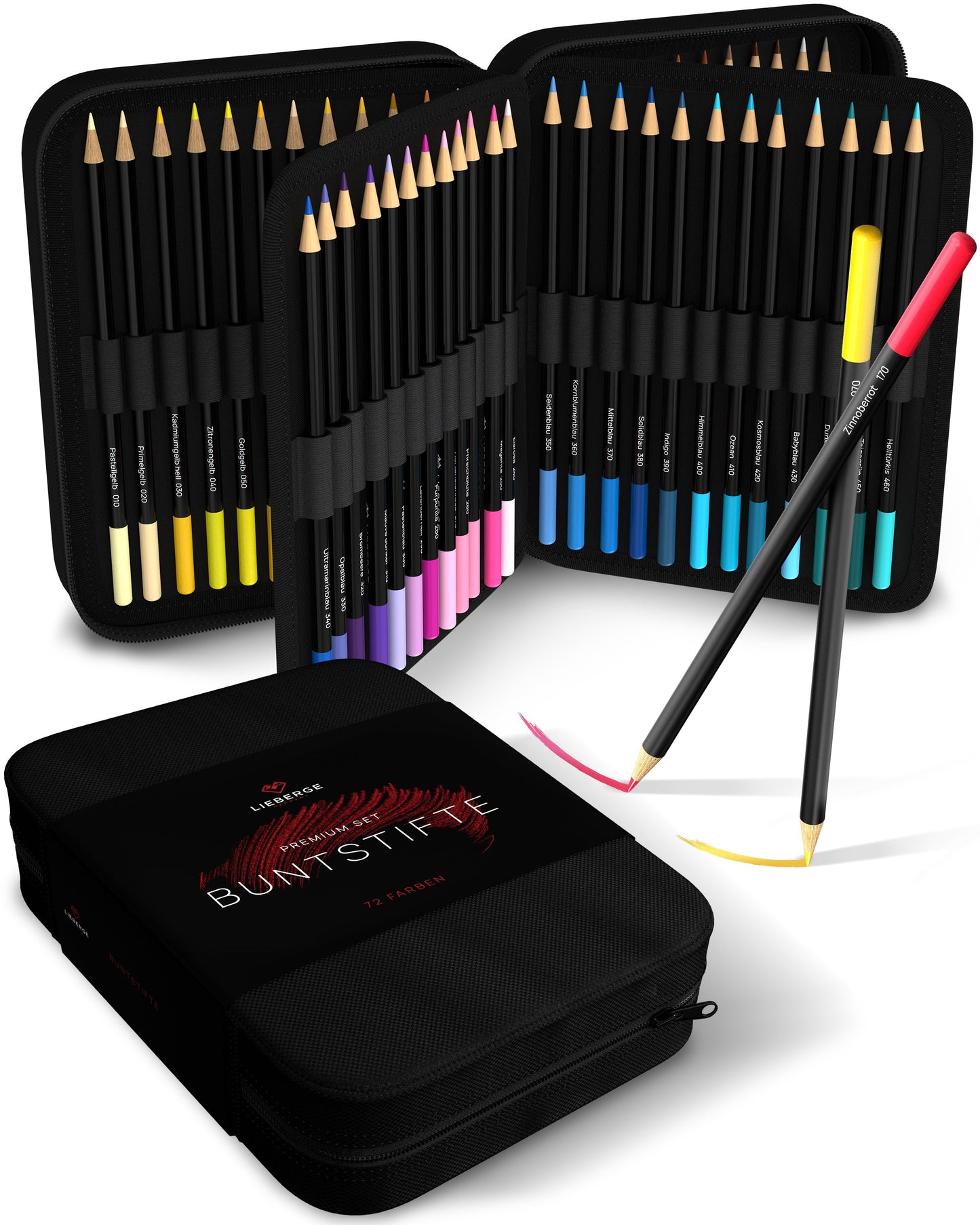 LIEBERGE Farbstifte in Profi-Nylon-Etui (72 Farben)