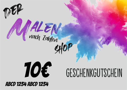 Malen nach Zahlen - Geschenkgutschein iziGift Der malen nach Zahlen Shop 10€ 