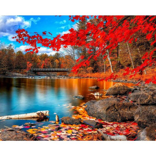 Malen nach Zahlen - See im Herbstlaub Der Malennachzahlen shop 